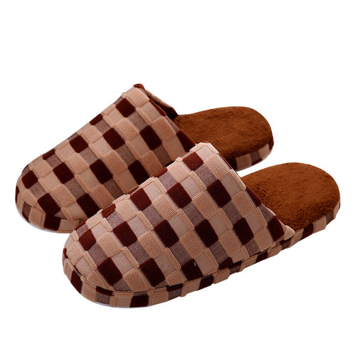 Winter Men Indoor Home Shoes Faux Fur Warm Slippers
