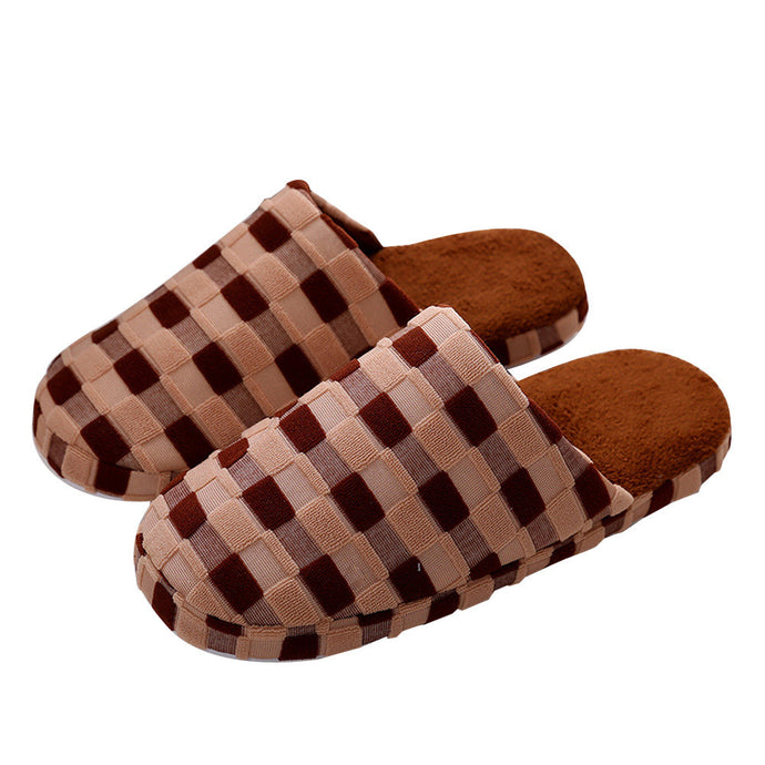 Winter Men Indoor Home Shoes Faux Fur Warm Slippers