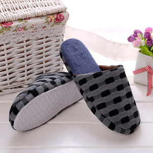 Winter Men Indoor Home Shoes Faux Fur Warm Slippers